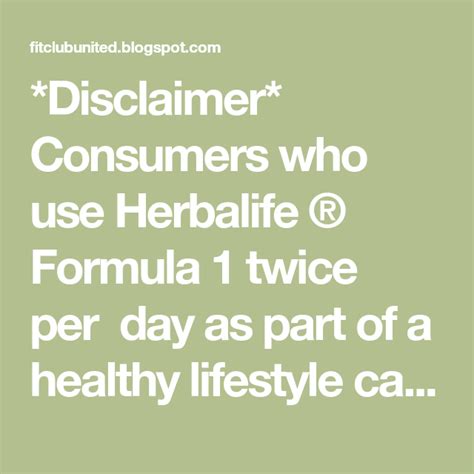 herbalife disclaimer